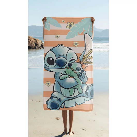Disney Lilo és Stitch, A csillagkutya Tropical Hugs fürdőlepedő, strand törölköző 70x140cm