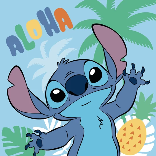Disney Lilo és Stitch, A csillagkutya Ananas kéztörlő, arctörlő, törölköző 30x30cm