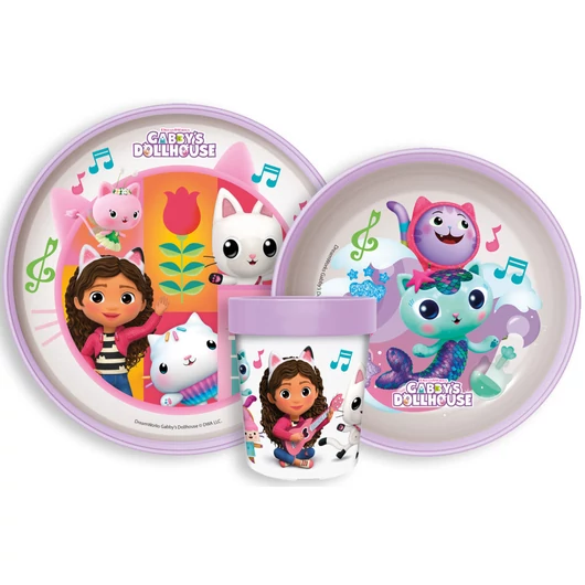 Gabi babaháza Wonderland csúszásmentes étkészlet, micro műanyag szett