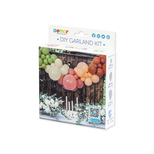 Színes Boho léggömb, lufi girland szett 65 db-os