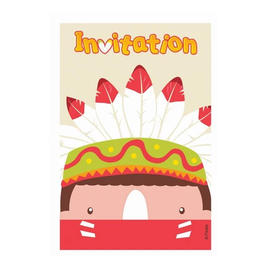 Indian Party, Indián meghívó 6 db-os