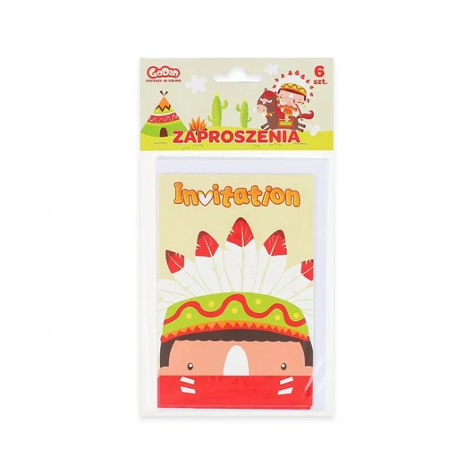 Indian Party, Indián meghívó 6 db-os