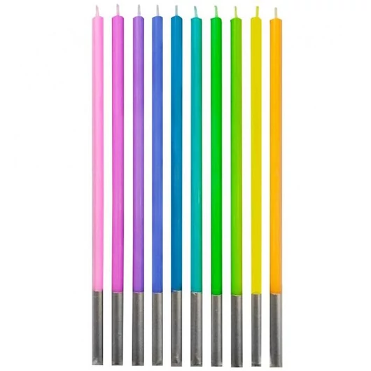 Színes Pastel tortagyertya, gyertya szett 10 db-os