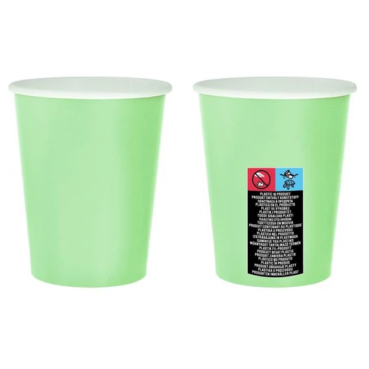 Zöld Solid Mint papír pohár 14 db-os 270 ml
