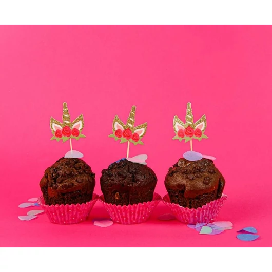 Unikornis Rose díszítő pálca 6 db-os