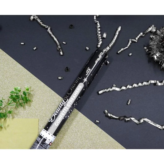 Ezüst Streamers konfetti kilövő 40 cm