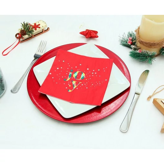 Karácsonyi Red Joy szalvéta 20 db-os 33x33 cm