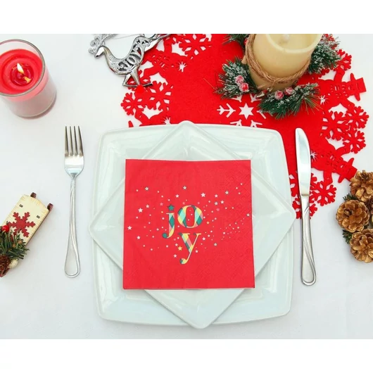 Karácsonyi Red Joy szalvéta 20 db-os 33x33 cm