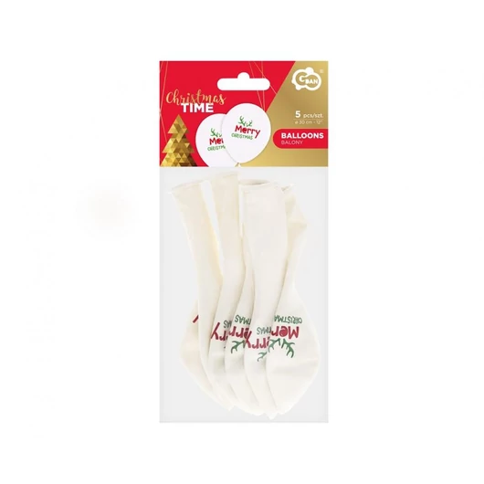 Karácsonyi Antler léggömb, lufi 5 db-os 12 inch (30cm)