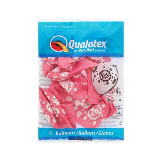 Baby Girl Pink Mix léggömb, lufi 6 db-os 11 inch (28 cm)