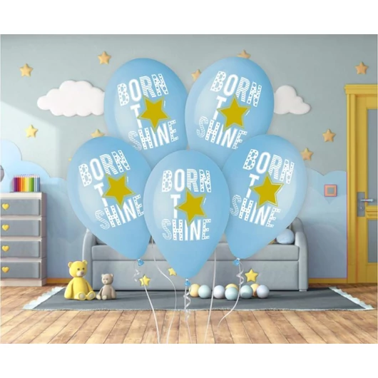 Born to Shine Blue léggömb, lufi 5 db-os 13 inch (33 cm)