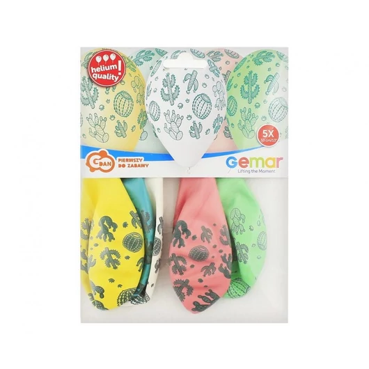 Spiny Cactus, Kaktusz léggömb, lufi 5 db-os 13 inch (33 cm)