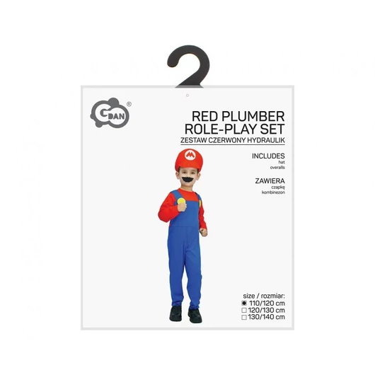 Vízvezeték szerelő Red jelmez 130/140 cm