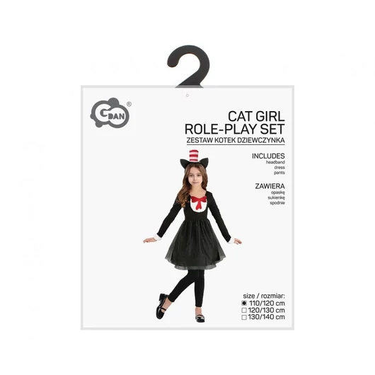 Cica lány Black jelmez 130/140 cm