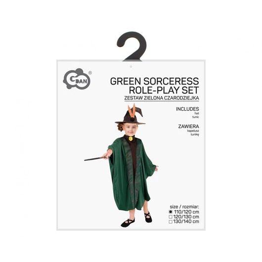 Varázslónő Green jelmez 130/140 cm