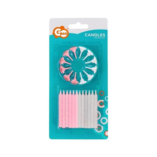 Rózsaszín Pattern 4 tortagyertya, gyertya szett