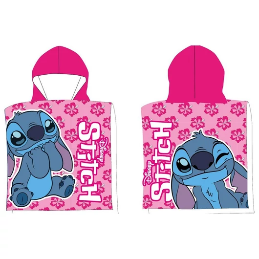 Disney Lilo és Stitch, A csillagkutya Pink Wink strand törölköző poncsó 50x100 cm (Fast Dry)