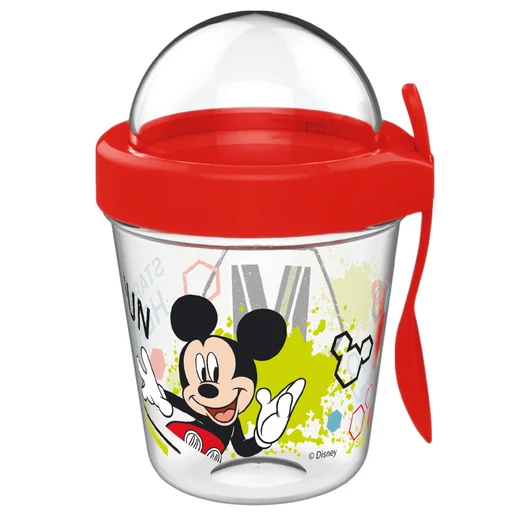 Disney Mickey Fun pohár snack tartó fedéllel és kanállal 350 ml