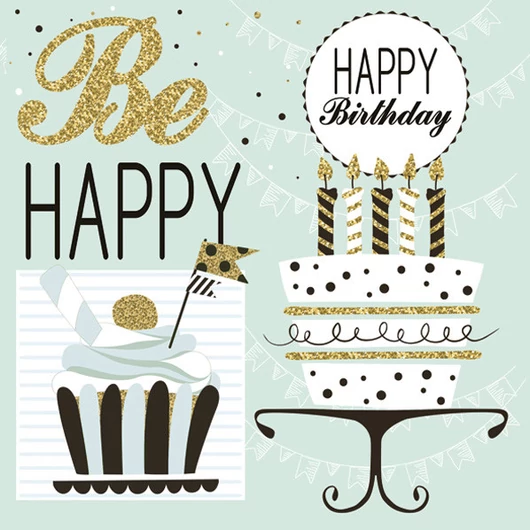 Happy Birthday Mint szalvéta 20 db-os 33x33 cm