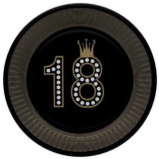 Happy Birthday 18 Hollywood Style papírtányér 8 db-os 18 cm