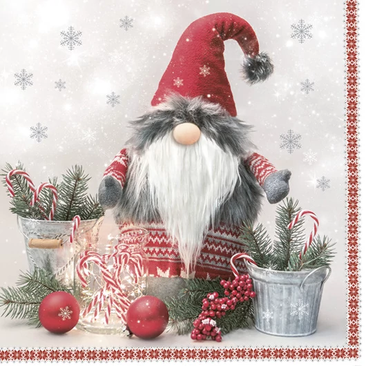 Karácsonyi Scandinavian Gnome szalvéta 20 db-os 33x33 cm
