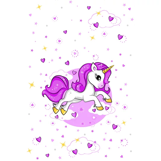 Unikornis Pink Heart papír asztalterítő 120x180 cm