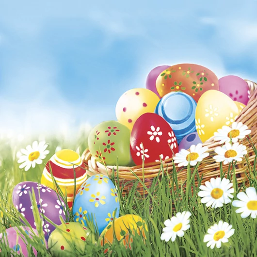 Húsvét Eggs and Daisies szalvéta 20 db-os 33x33 cm