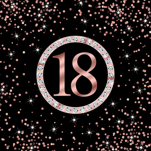 Happy Birthday 18 Rose Gold szalvéta 20 db-os 33x33 cm
