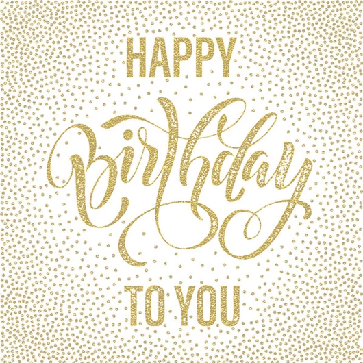 Happy Birthday Dotted Gold szalvéta 20 db-os 33x33 cm