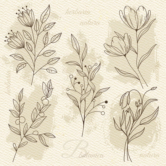 Virág Beige Illustration szalvéta 20 db-os 33x33 cm