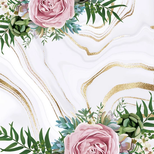 Rózsa Gold Marble szalvéta 20 db-os 33x33 cm