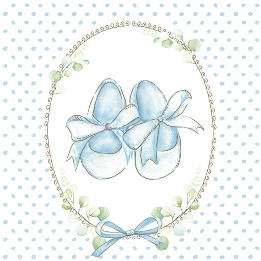 Babaváró Baby Slippers Blue szalvéta 20 db-os 33x33 cm
