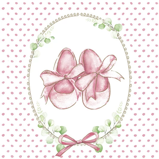 Babaváró Baby Slippers Pink szalvéta 20 db-os 33x33 cm