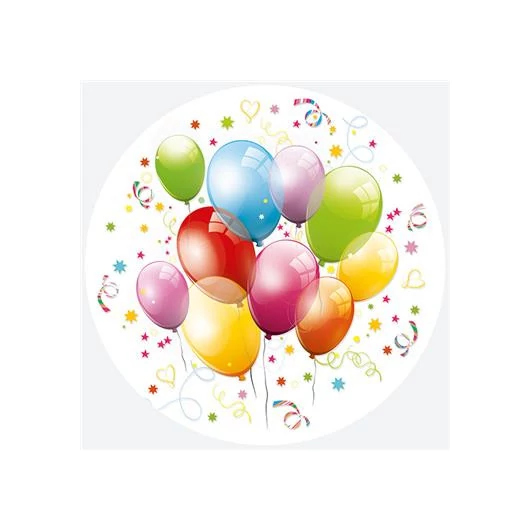 Színes lufis Balloons papírtányér 8 db-os 18 cm