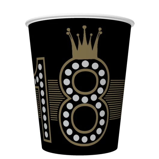 Happy Birthday 18 Hollywood Style papír pohár 8 db-os 250 ml