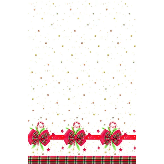 Karácsonyi Checked Bow papír asztalterítő 120x180 cm