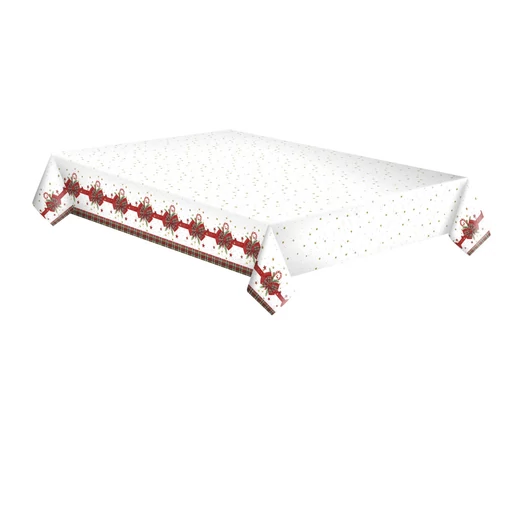 Karácsonyi Checked Bow papír asztalterítő 120x180 cm