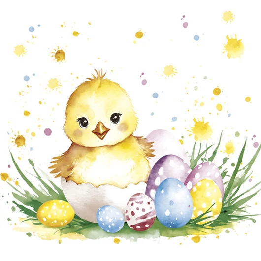 Húsvét Chick in Eggshell szalvéta 20 db-os 33x33 cm