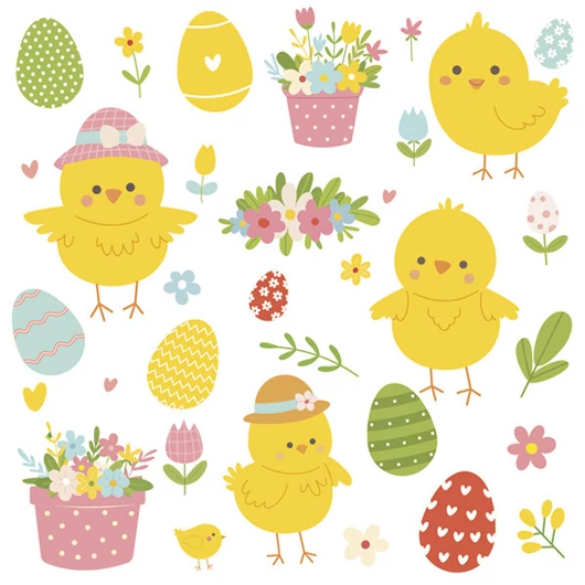 Húsvét Cheerful Chicks szalvéta 20 db-os 33x33 cm