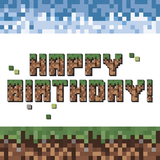 Happy Birthday Pixel Block szalvéta 20 db-os 33x33 cm
