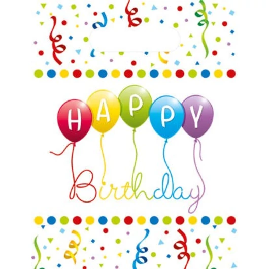 Happy Birthday Streamers ajándéktasak, ajándékzacskó 6 db-os