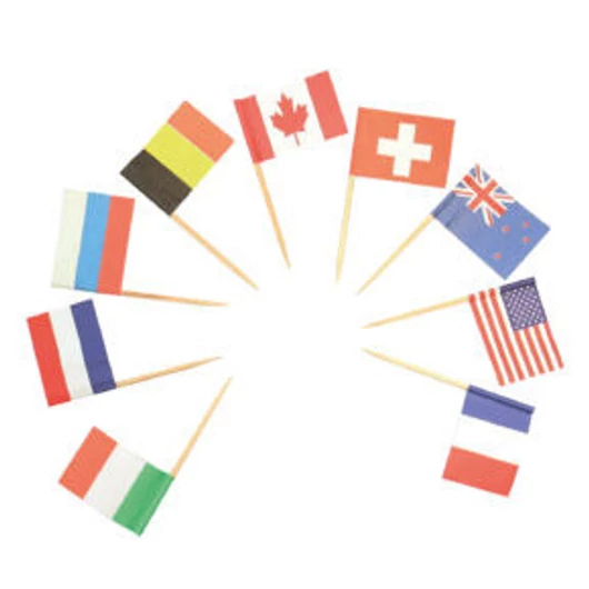 Zászlós Countries díszítő pálca 24 db-os