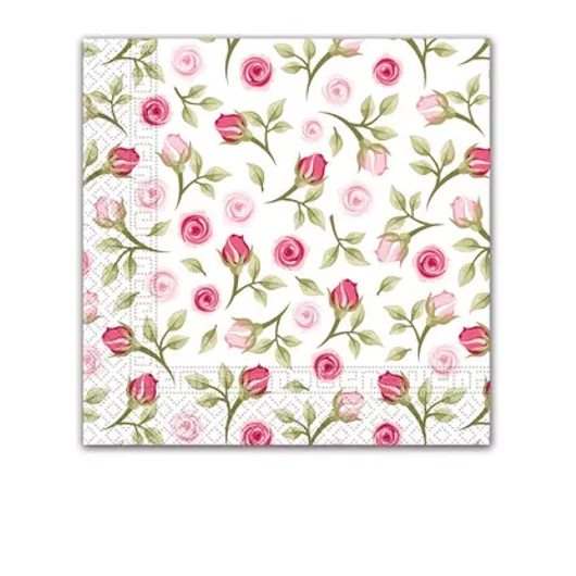 Rózsás Romantic Roses szalvéta 20 db-os 33x33 cm
