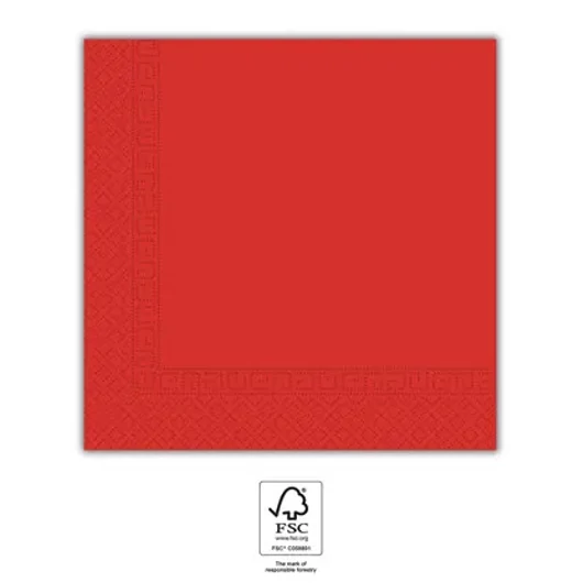 Piros Unicolour Red szalvéta 20 db-os 33x33 cm FSC