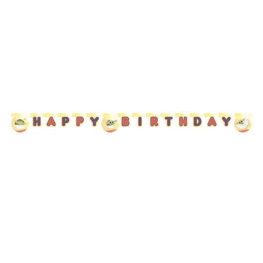 Star Wars The Mandalorian Happy Birthday felirat FSC 2 m