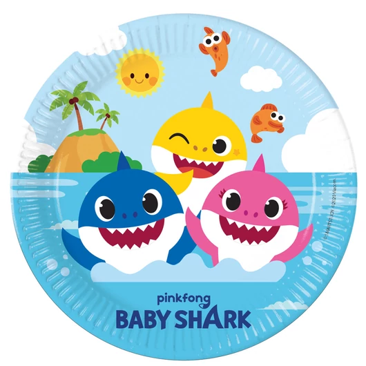 Baby Shark Fun in the Sun papírtányér 8 db-os 23 cm FSC