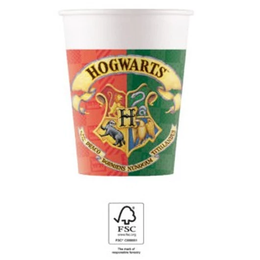Harry Potter Hogwarts Houses papír pohár 8 db-os 200 ml FSC