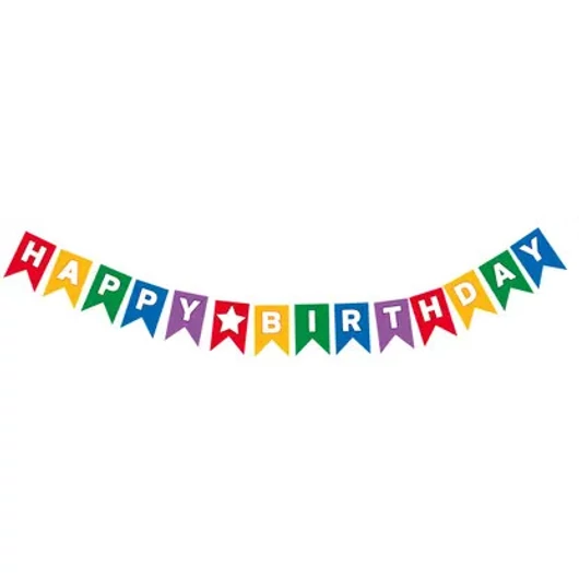 Happy Birthday Multicolor papír felirat 2,3 m