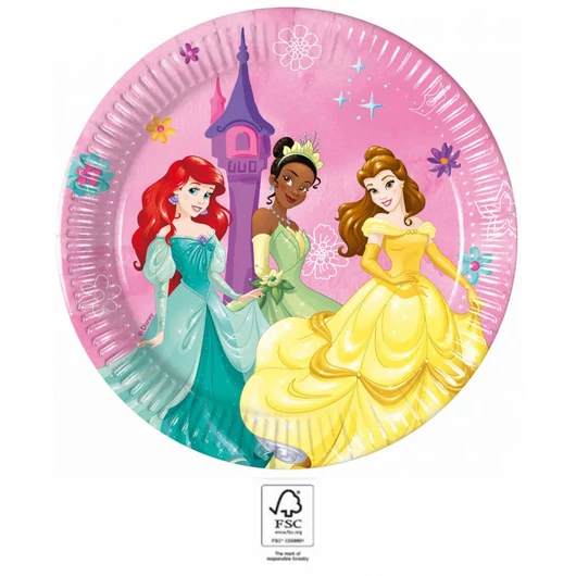 Disney Hercegnők Live Your Story papírtányér 8 db-os 20 cm FSC
