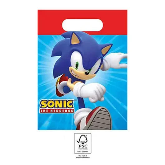 Sonic a sündisznó Sega papír ajándéktasak, ajándékzacskó 4 db-os